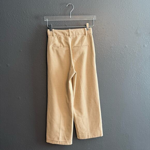 Wilfred Gingham Pleated Wide Leg Crop Pants Size 2 - Picture 2 of 7